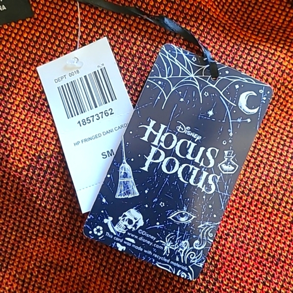 🆕️NWT Disney Hocus Pocus Dani Hooded Fringe Halloween Witch Cardigan Size Small - Picture 7 of 16